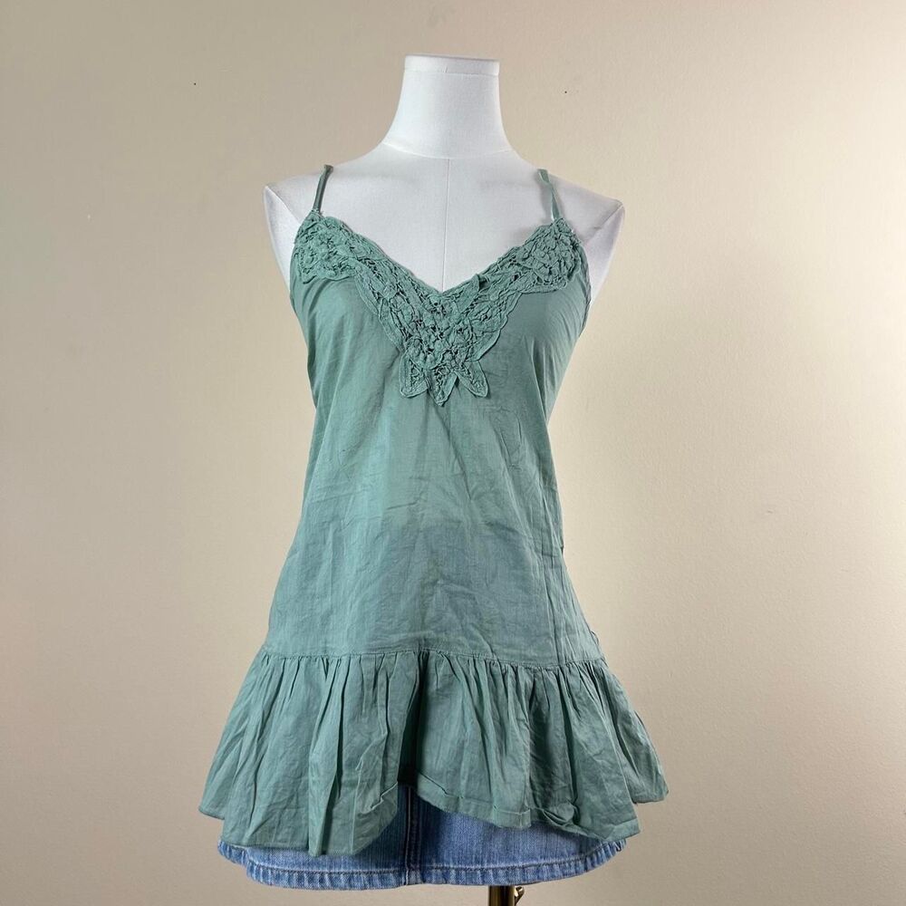 Rue 21 Y2K Green Floral Long Tank